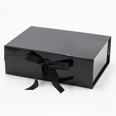Czarne 2mm Twarde pudełka na ubrania Błyszczący lakier z uchwytem sznurkowym