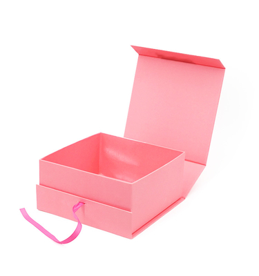 1600g różowe magnetyczne twarde pudełka na prezenty z plamką wstążkową UV