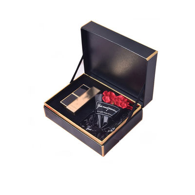 kupować Spot UV Cosmetic Gift Box Packaging 2mm Black Gold Paper Boxes online manufacture