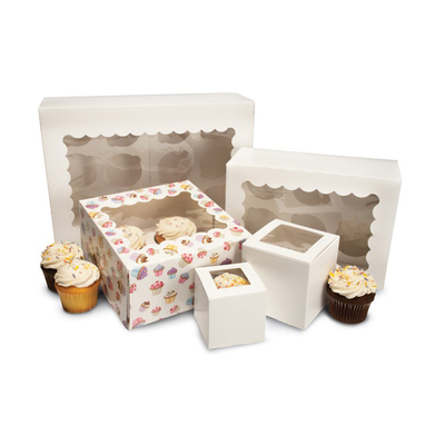 Pojedyncze Mini Kraft Paper Cupcake Ciasto Pudełka 2 4 6 12 Otwory Na Ślub Boże Narodzenie