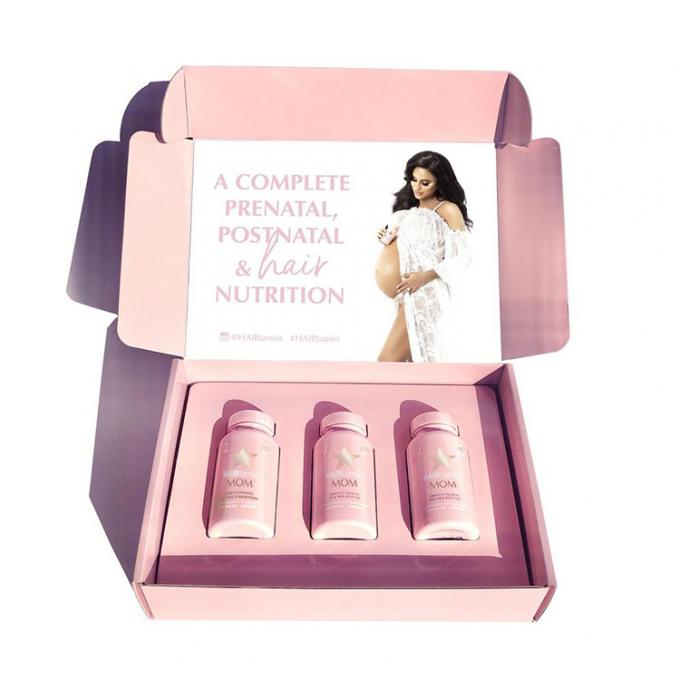 PDF AI Pink Cardboard Flip Opakowanie kosmetyczne Pudełko papierowe Powłoka wodna 2