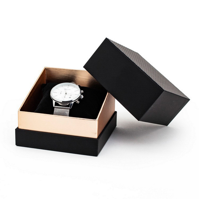 CMYK 4C Watch Box Opakowanie prezentowe Czarna pokrywa na nadgarstek i dolne pudełko OEM ODM 1